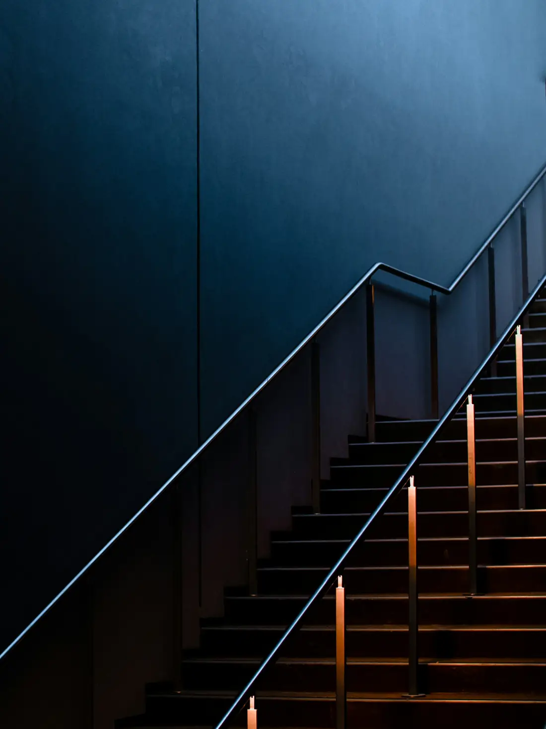 Escalier architectural aux rampes en acier inoxydable